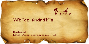 Vácz András névjegykártya