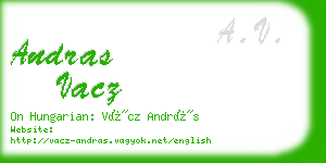 andras vacz business card